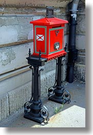 budapest, europe, hungarian, hungary, mailboxes, red, vertical, photograph