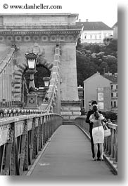 black and white, bridge, budapest, conceptual, couples, emotions, europe, hungary, kissing, men, people, romantic, vertical, womens, photograph