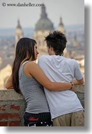 budapest, cityscapes, conceptual, couples, emotions, europe, hungary, men, overlooking, people, romantic, vertical, womens, photograph