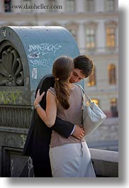 budapest, cheeks, conceptual, couples, emotions, europe, hungary, kissing, men, people, romantic, vertical, womens, photograph