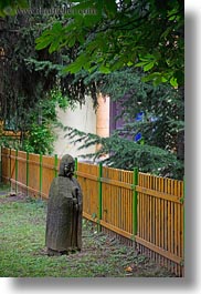 arts, europe, hungary, japanese, monks, statues, tarcal, vertical, photograph