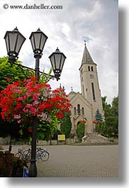 churches, europe, flowers, hungary, tarcal, vertical, photograph