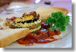 eggplant, europe, foods, horizontal, hungary, tarcal, toast, photograph