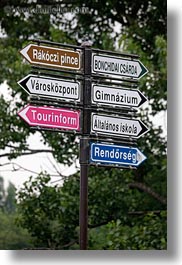 directional, europe, hungary, signs, tarcal, vertical, photograph