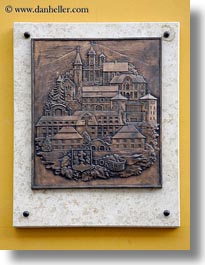 copper, europe, hungary, plates, relief, signs, tarcal, tokaj, vertical, photograph