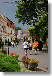 europe, hungary, people, streets, tarcal, towns, vertical, walking, photograph