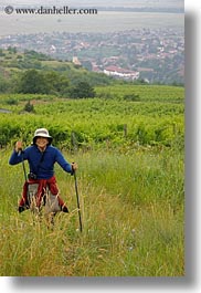 clothes, emotions, europe, fields, hats, hikers, hiking, hungary, people, smiles, tokaj hills, vertical, photograph