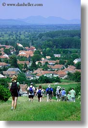 europe, hikers, hiking, hungary, overlook, people, tokaj hills, towns, vertical, photograph