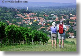 europe, hikers, hiking, horizontal, hungary, overlook, people, tokaj hills, towns, photograph