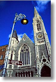 buildings, capital, churches, cities, dublin, eastern ireland, europe, ireland, irish, lampposts, leinster, vertical, photograph