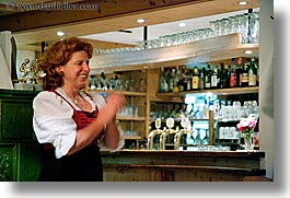 alto adige, barmaid, berghotel moseralm, dolomites, europe, horizontal, italy, photograph