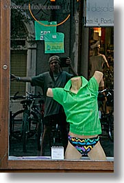 bolzano, dolomites, europe, italy, mannequins, photographers, stores, vertical, windows, photograph