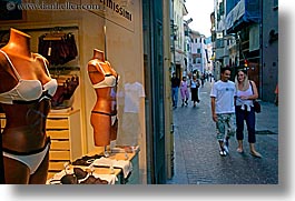 bolzano, couples, dolomites, europe, horizontal, italy, mannequins, stores, windows, photograph