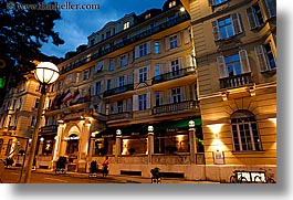 bolzano, dolomites, europe, eve, evening, horizontal, hotels, italy, lamp posts, laurin, long exposure, park, parkhotel laurin, photograph