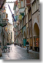 bicycles, bicyclists, bolzano, dolomites, europe, italy, streets, vertical, photograph