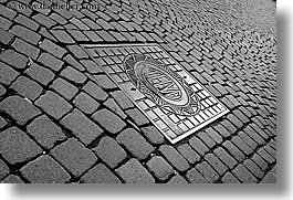 black and white, bolzano, dolomites, europe, horizontal, italy, plaques, streets, photograph