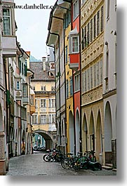 bicycles, bolzano, dolomites, empty, europe, italy, streets, vertical, photograph