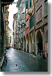 bicycles, bolzano, dolomites, empty, europe, italy, streets, vertical, photograph