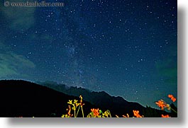 alto adige, dolomites, europe, horizontal, italy, long exposure, nite, star trails, stars, photograph