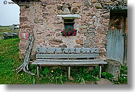 alto adige, dolomites, europe, flowers, horizontal, italy, windows, photograph