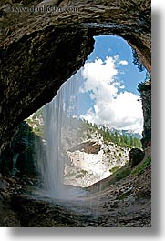 alto adige, dolomites, europe, fisheye lens, italy, nature, vertical, waterfalls, photograph