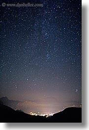 alto adige, dolomites, europe, giau, gusela mountain, italy, long exposure, nite, pass, passo giau, star trails, stars, vertical, photograph