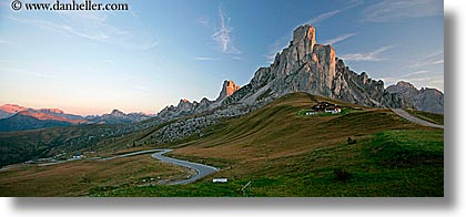 alto adige, dolomites, europe, gusela, gusela mountain, horizontal, italy, mountains, panoramic, passo giau, photograph