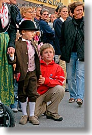 alto adige, childrens, costumes, dolomites, europe, italy, people, vertical, photograph