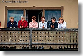 alto adige, balconies, dolomites, europe, horizontal, italy, people, womens, photograph