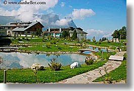 alto adige, dolomites, europe, horizontal, houses, inn, italy, rosengarten, photograph