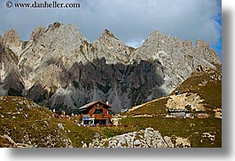 alto adige, dolomites, europe, horizontal, italy, rifugio, rifugio roda di vael, roda di vael, rosengarten, photograph