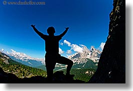 alto adige, dolomites, europe, fisheye lens, hikers, horizontal, italy, silhouettes, photograph