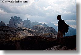 alto adige, dolomites, europe, hikers, horizontal, italy, silhouettes, photograph