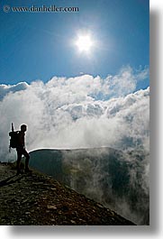 alto adige, clouds, dolomites, europe, hikers, italy, mountains, silhouettes, vertical, photograph