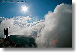 alto adige, clouds, dolomites, europe, hikers, horizontal, italy, mountains, silhouettes, photograph