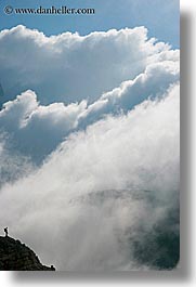 alto adige, clouds, dolomites, europe, hikers, italy, mountains, silhouettes, vertical, photograph