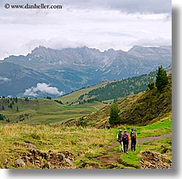 alto adige, dolomites, europe, gardena, italy, square format, trails, val gardena, valley, photograph