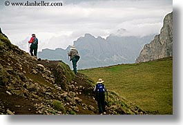 alto adige, dolomites, europe, gardena, horizontal, italy, trails, val gardena, valley, photograph