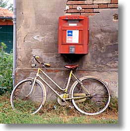 bicycles, europe, italy, po river valley, square format, valley, photograph