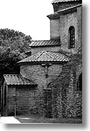 black and white, churches, countryside, europe, italy, po river valley, ravenna, valley, vertical, photograph