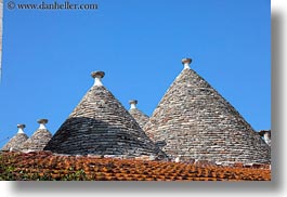 alberobello, buildings, europe, horizontal, italy, puglia, rooftops, structures, trullis, photograph
