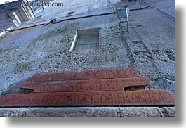 europe, frantoio, gallipoli, horizontal, ipogeo, italy, olive press, perspective, puglia, signs, upview, photograph