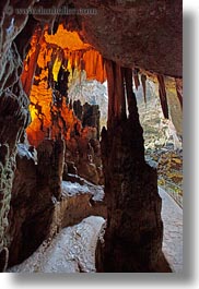 caves, europe, glow, grotte di castellana, italy, lighted, lights, limestone, materials, oranges, perspective, puglia, rocks, stalactites, stalagmites, stones, upview, vertical, photograph