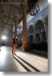 basilica di croce, europe, glow, italy, lecce, lights, long, puglia, shadows, vertical, photograph
