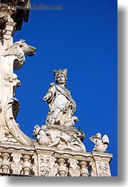 basilica di croce, europe, italy, lecce, outdoors, puglia, statues, vertical, photograph