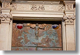carvings, churches, copper, doors, europe, horizontal, italy, lecce, puglia, photograph