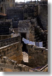 architectural ruins, europe, hangings, italy, laundry, lecce, puglia, vertical, photograph