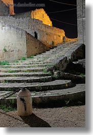 europe, glow, italy, lights, long exposure, matera, nite, puglia, stairs, towns, vertical, photograph