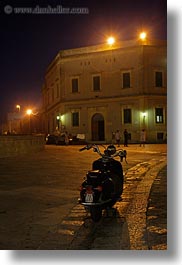 bikes, europe, italy, motorcycles, nite, otranto, puglia, vertical, photograph