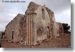 ancient, churches, europe, horizontal, italy, materials, otranto, puglia, ruin, santo emilian, stones, photograph